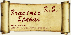 Krasimir Stapar vizit kartica